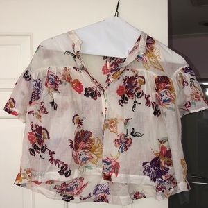 Free People Cropped Floral Blouse💗